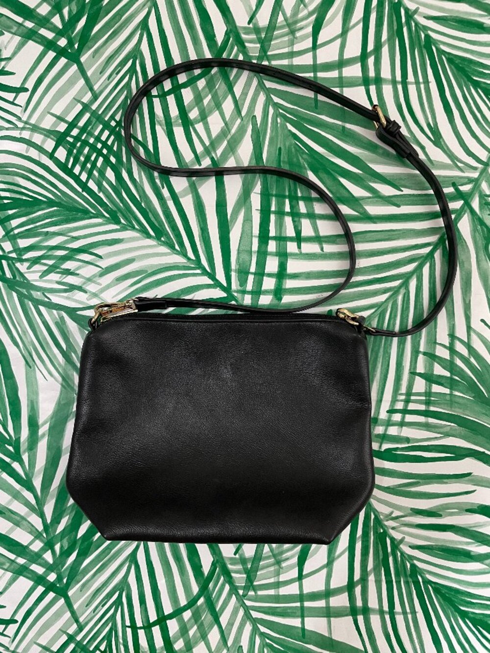 Anthropologie Black Vegan Leather Crossbody Purse